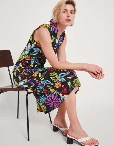 Sandie Shirt Dress, Black (BLACK), large