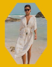 Sundress Addy Sun Print Kaftan, White (WHITE), large