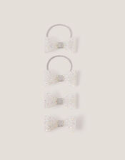 4-Pack Sparkle Bow Hair Bands & Clips, , large