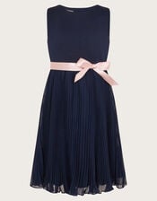 Sally Scuba Pleated Dress, Blue (NAVY), large