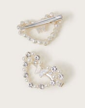 2-Pack Butterfly Heart Hair Clips, , large