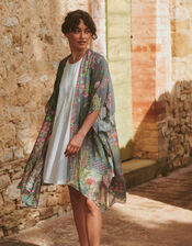 One Hundred Stars Boho Garden Print Kimono, , large