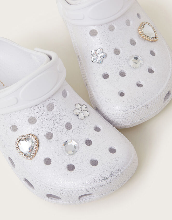 Sparkle Charm Clogs, Ivory (IVORY), large