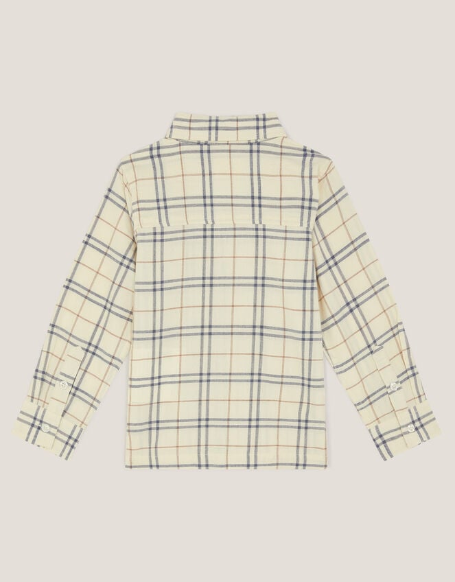 Check Print Shirt, Natural (STONE), large