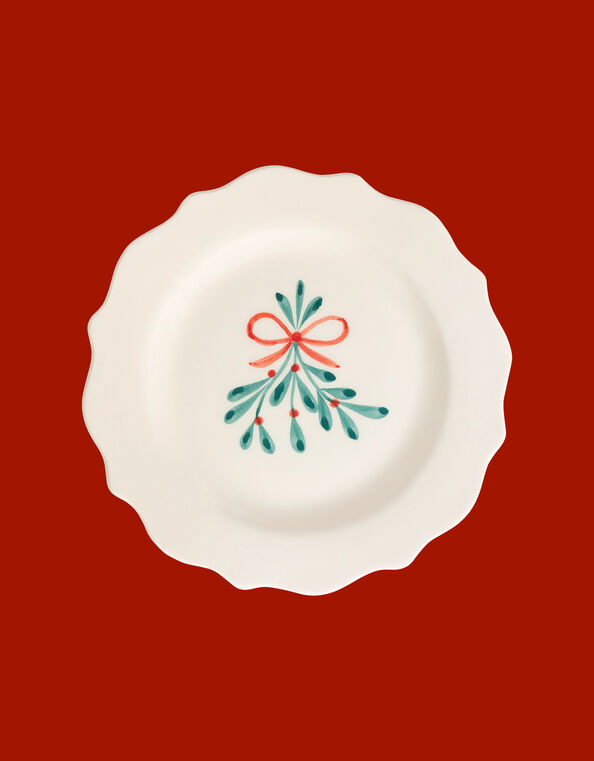 Anna + Nina Mistletoe Breakfast Plate, , large