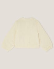 Floral Embroidered Bomber Jacket, Ivory (IVORY), large