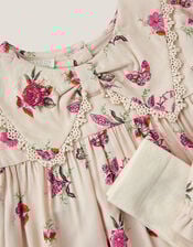 Butterfly Long Sleeve Dress, Ivory (IVORY), large