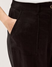 Jolie Wide Leg Linen Trousers, Black (BLACK), large