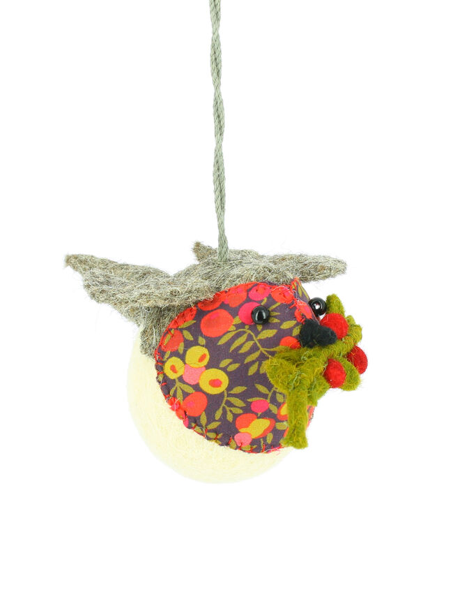 Fiona Walker Liberty Felt Robin Christmas Tree Decoration, , large