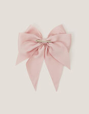 Long Tiered Satin Bow Hair Clip, , large