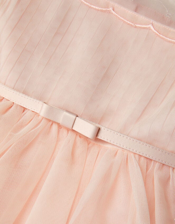 Gracia Embroidered Yoke Tulle Dress, Pink (PALE PINK), large