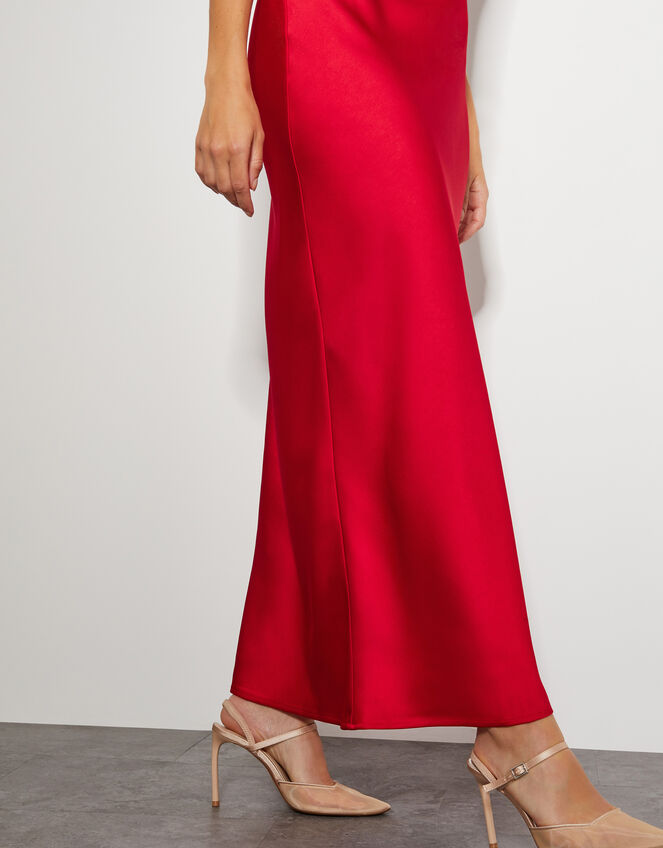Jodie Halter Satin Maxi Dress, Red (RED), large