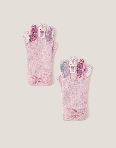 Unicorn Novelty Gloves, Pink (PINK), large