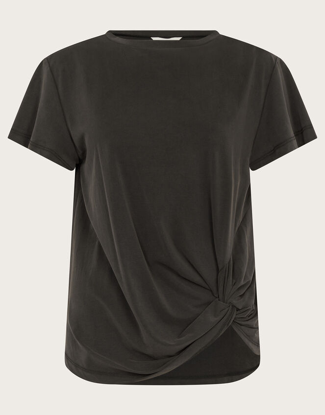 Tawn Twist Front Jersey T-Shirt, Black (BLACK), large