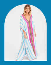 Pitusa Hand-Loomed Geometric Maxi Kaftan, , large