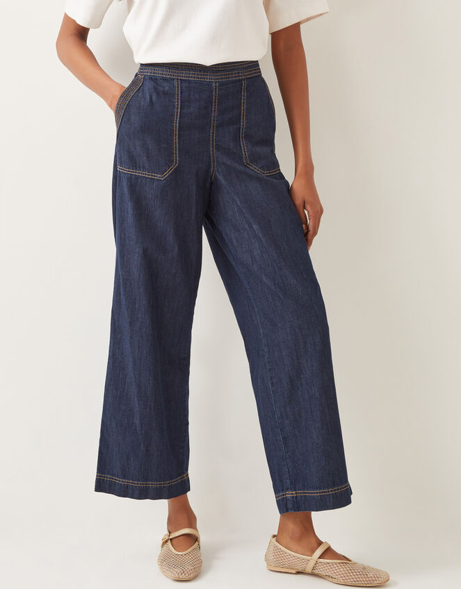 Harper Short Wide Leg Jeans, Blue (INDIGO), large