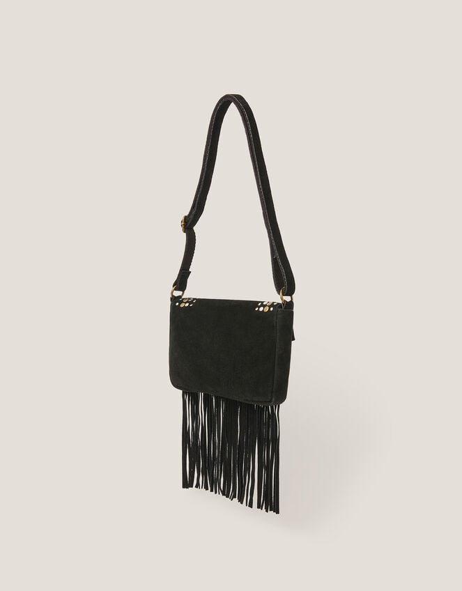 Zora Suede Fringe Crossbody Bag, , large