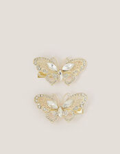 2-Pack Jewel Butterfly Hair Clips, , large