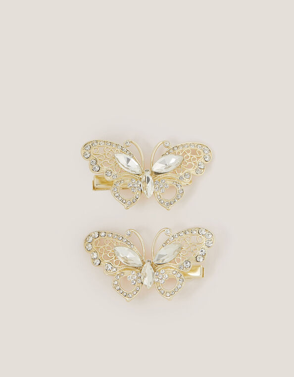 2-Pack Jewel Butterfly Hair Clips, , large