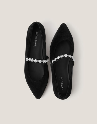 Elia Embellished Velvet Pumps, Black (BLACK), large