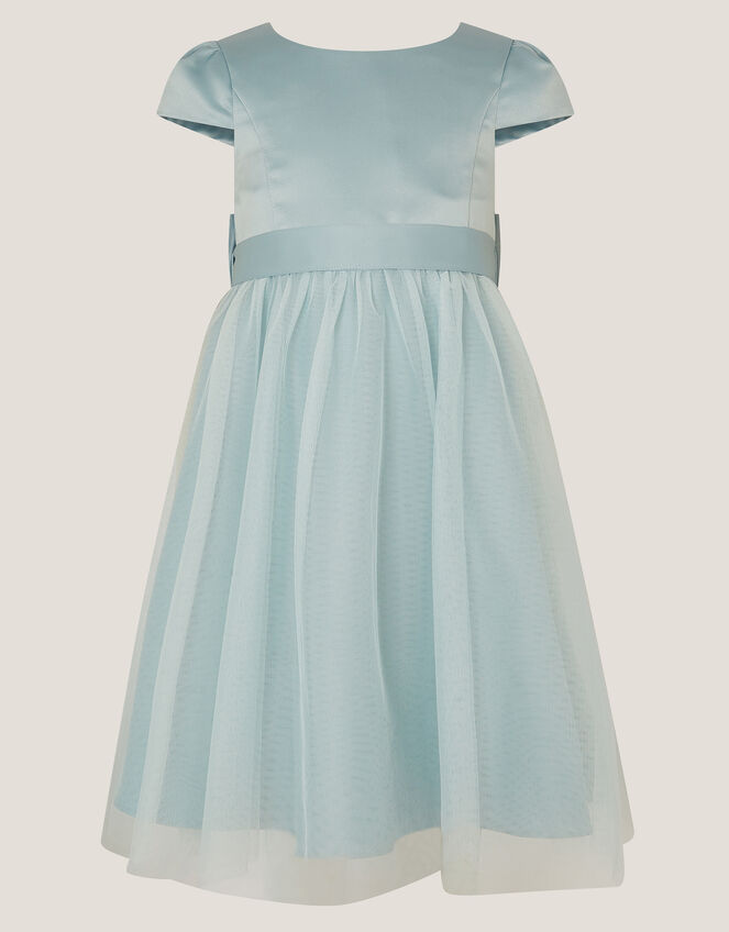 Satin Bridesmaid Dress, Green (SAGE), large