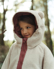 T&ouml;astie Reversible Teddy Fleece Puffer Jacket, Pink (PINK), large