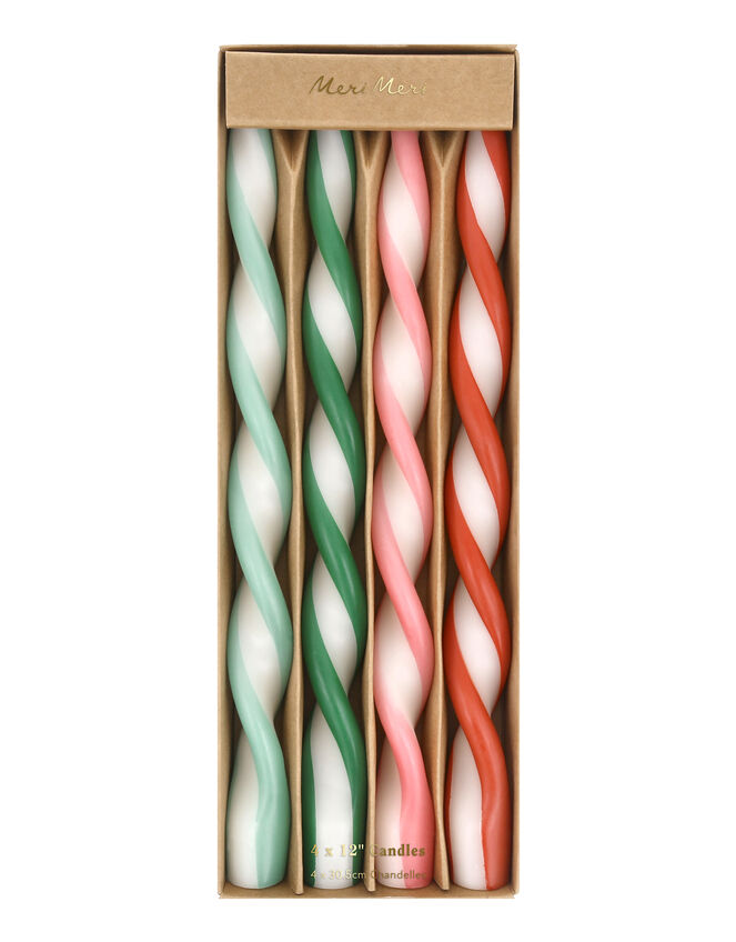 4-Pack Meri Meri Stripe Twisted Taper Candles, , large