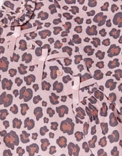 Bow Leopard Print Long Pyjamas Set, Pink (PINK), large