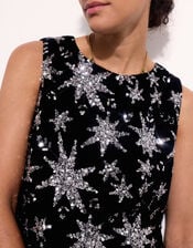 East Medi Embellished Star Sequin Top, Black (BLACK), large