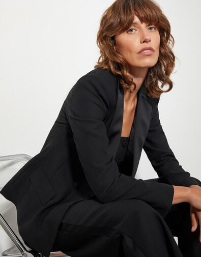 Ava Tuxedo Jacket, Black (BLACK), large