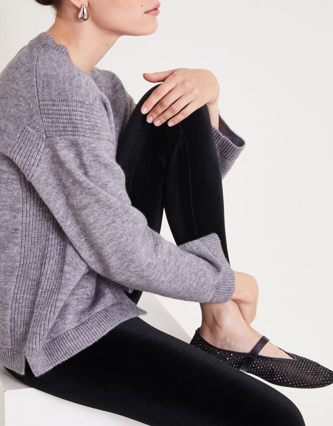 Vixie Velvet Leggings, Black (BLACK), large