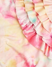 Tie Dye Ruffle Swimsuit, Pink (PINK), large