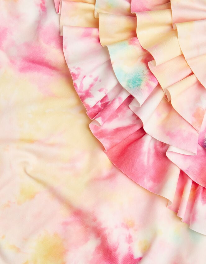 Tie Dye Ruffle Swimsuit, Pink (PINK), large