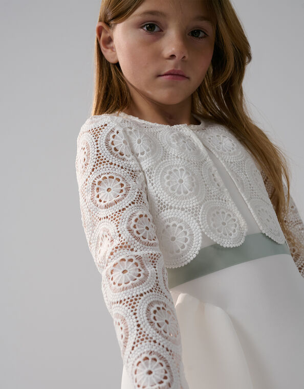 Cropped Crochet Cardigan, Ivory (IVORY), large