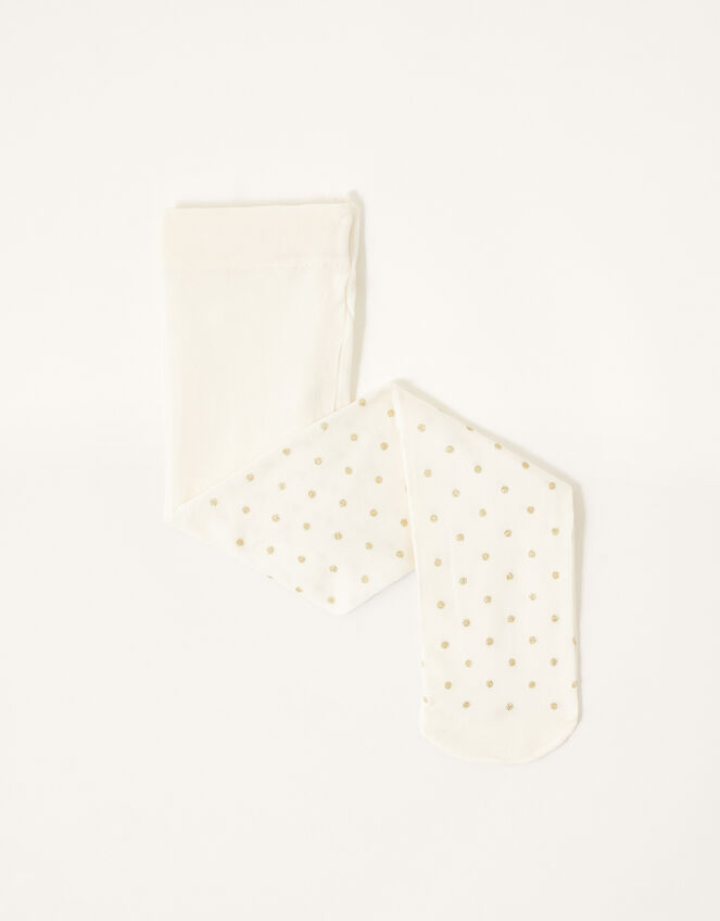 Baby Glitter Spot Tights, Gold (GOLD), large