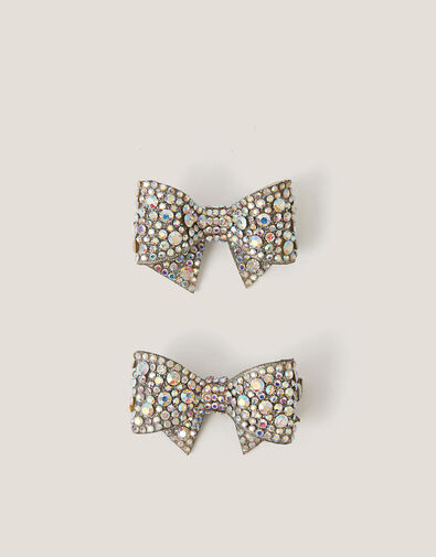 2-Pack Rhinestone Bow Hair Clips, , large