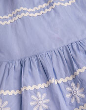 Amalfi Floral Ricrac Sleeveless Dress, Blue (BLUE), large