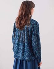 East Bridget Print Blouse, Blue (NAVY), large