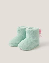 Fluffy Bow Slipper Boots, Pink (PINK), large