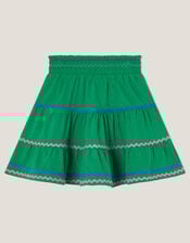 Ric-Rac Tiered Skirt, Green (GREEN), large