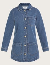Mindy Longline Denim Jacket, Blue (DENIM BLUE), large