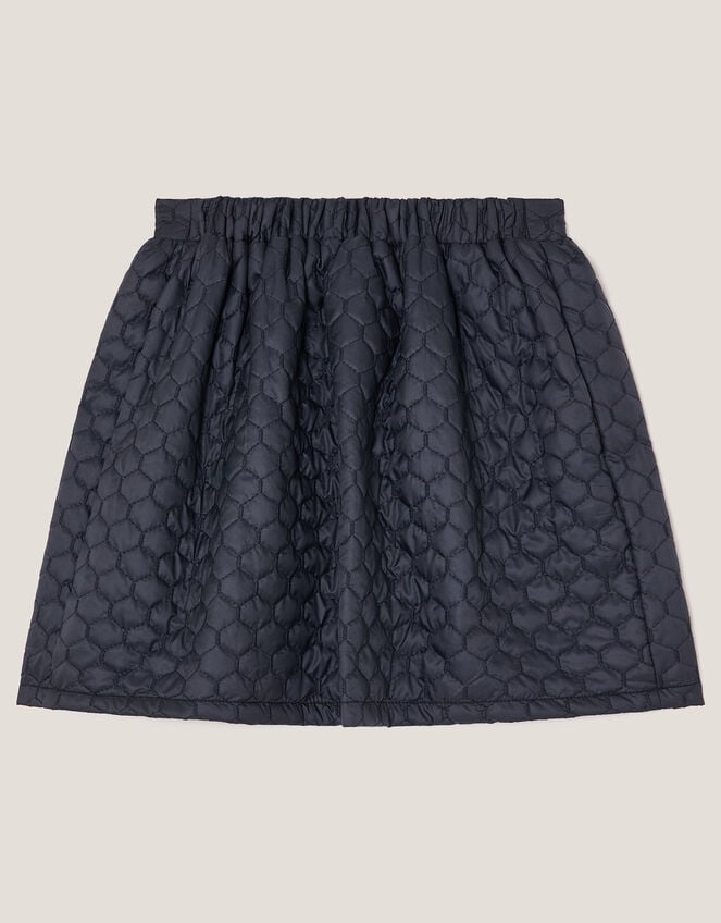 Bow Quilted Skirt, Blue (NAVY), large