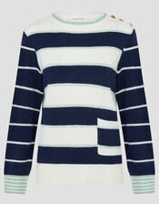 Sutton Stripe Jumper, Blue (NAVY), large