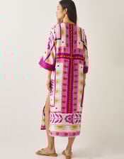 Tina Summer Floral Maxi Kaftan Dress, Pink (PINK), large
