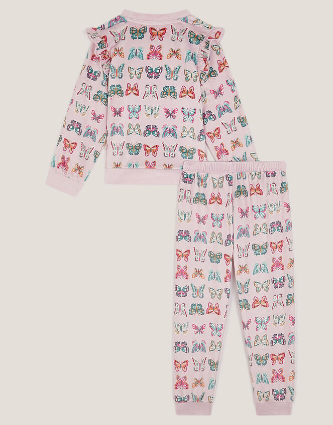 Butterfly Print Long Pyjamas Set, Pink (PINK), large