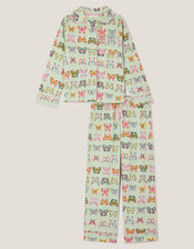 Butterfly Print Long Pyjamas Set, Teal (TEAL), large