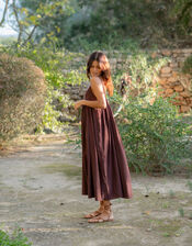 Lyrical Sisters Relaxed Cami Midi Dress, Brown (BROWN), large