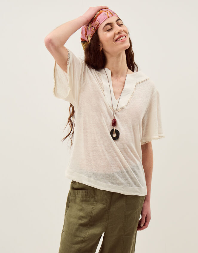 Logan Linen T-Shirt, Ivory (IVORY), large