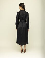 Tallulah & Hope Tamsin Bird Embroidered Midi Dress, Black (BLACK), large