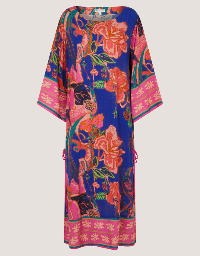 Carmen Floral Print Midi Kaftan, Blue (BLUE), large